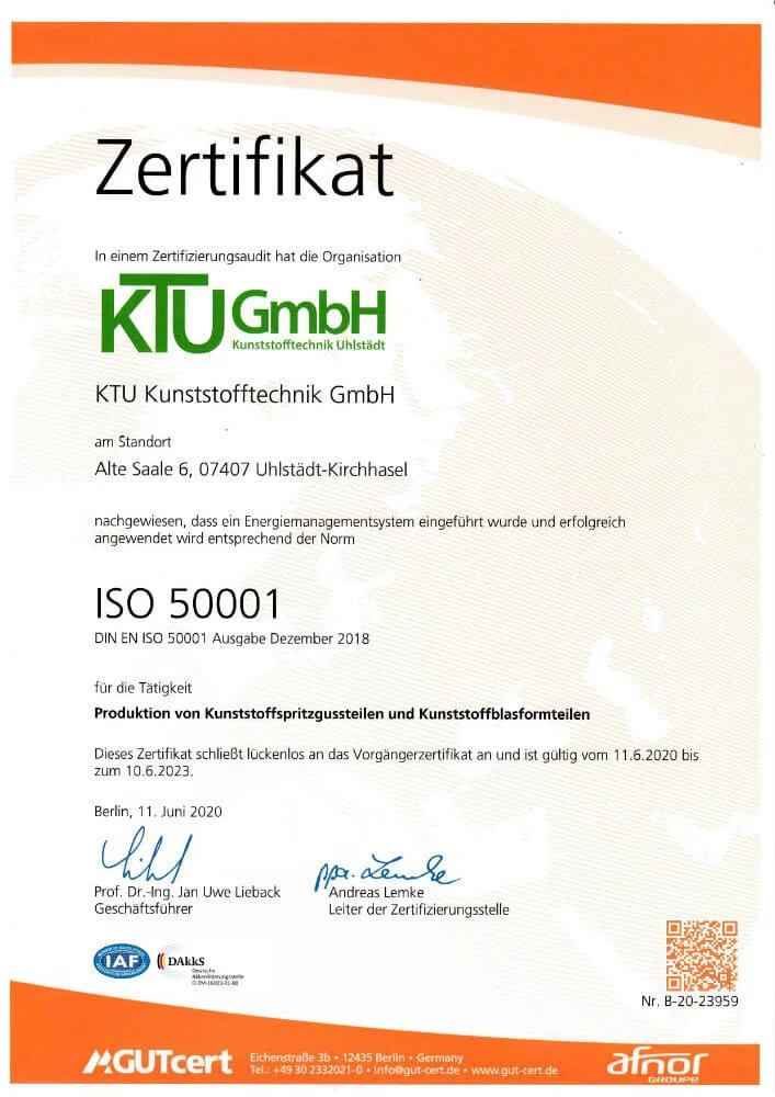 Vorschau ISO 50001 Zertifikat