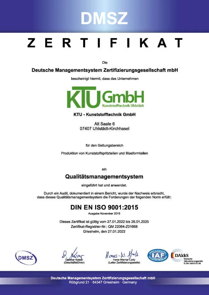 Vorschau ISO 9001 Zertifikat